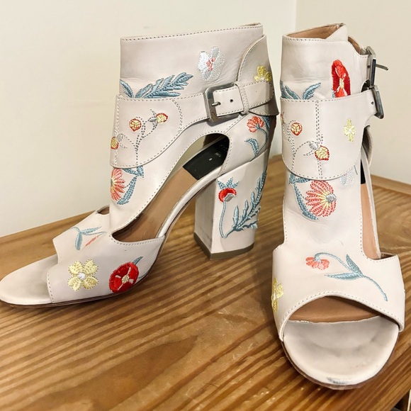 Laurence Dacade Shoes - Laurence Dacade Paris Floral Embroidered Gladiator Heels